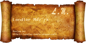 Lendler Márk névjegykártya